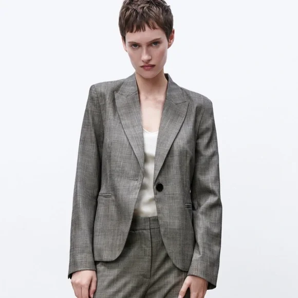 Blazer Coat Check Tailored Blazer Zara Zara Jackets Coats Zara Nwt